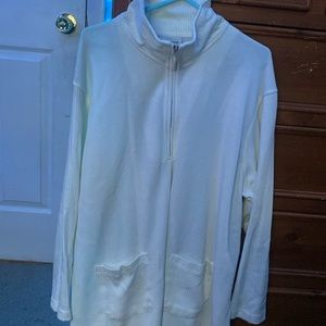 White thin turtle neck hoodie lightweight